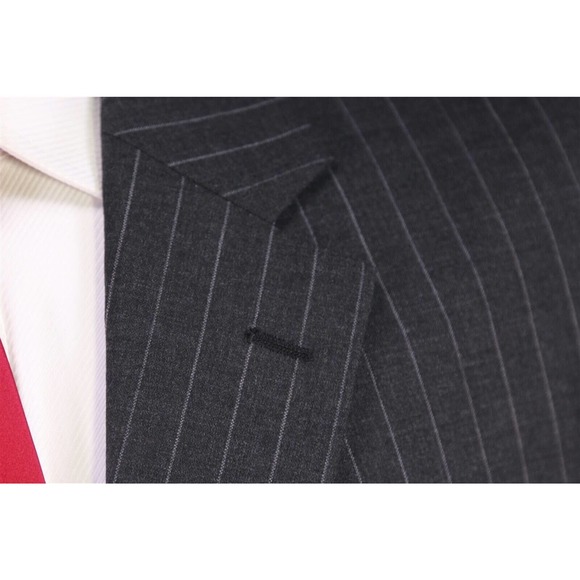 New! Jos A Bank Executive Collection Charcoal Gray Pinstripe 2-Btn Wool Suit 40S - Picture 5 of 10